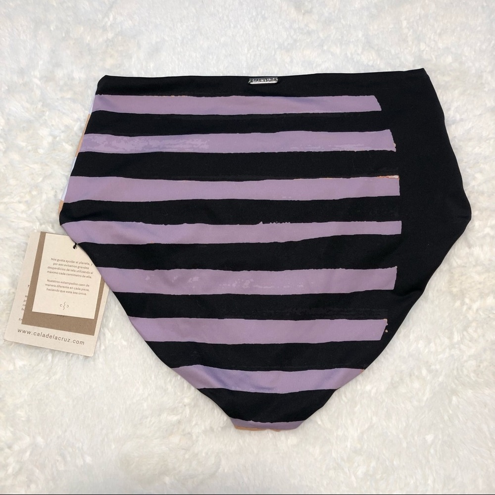 NEW Cala de la Cruz bikini bottom Ann Louise high waisted geometric unique small - Picture 5 of 8